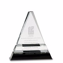 Crystal: 6.5" Triangle on Black Base