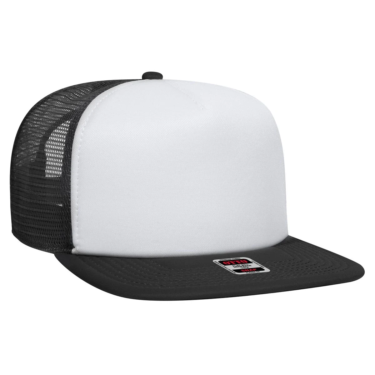 OTTO CAP "OTTO SNAP" 5 Panel Mid Profile Mesh Back Trucker Snapback Hat 1