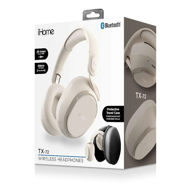 iHome TX-72 Wireless Headphones - Beige 1