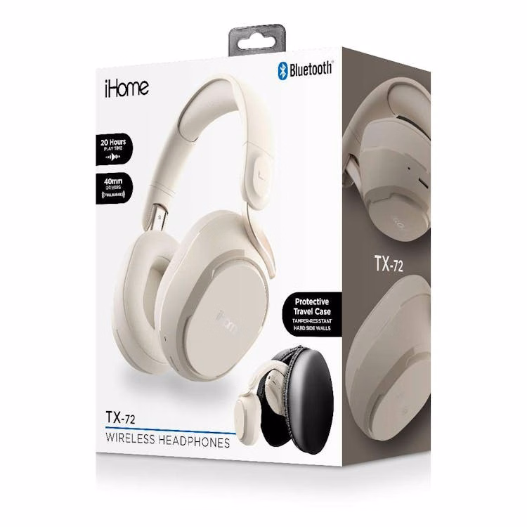 iHome TX-72 Wireless Headphones - Beige