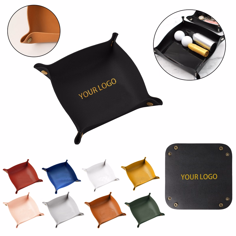 MOQ:50pcs Multi-Functional Leather Tray