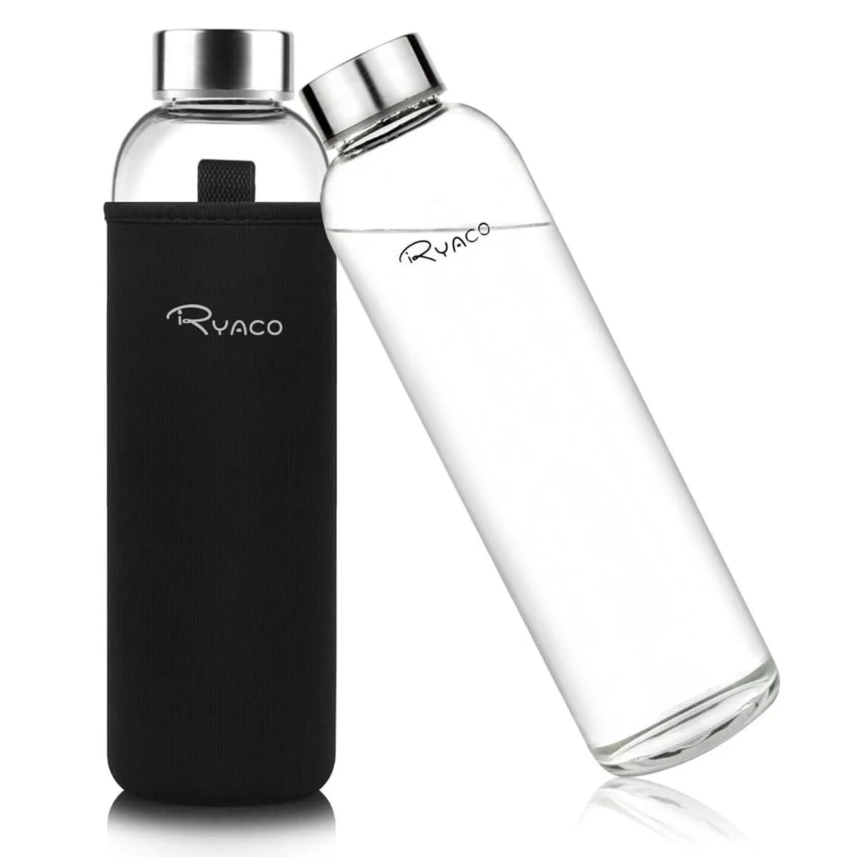 Borosilicate Glass Water Bottle 33oz/1L/1000ml BPA-Free Leak Proof Ideal for School,Office and Trave 1