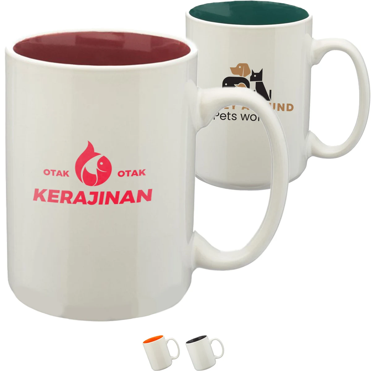 Glossy 15 oz. Two-Tone Ceramic Coffee Mug 1