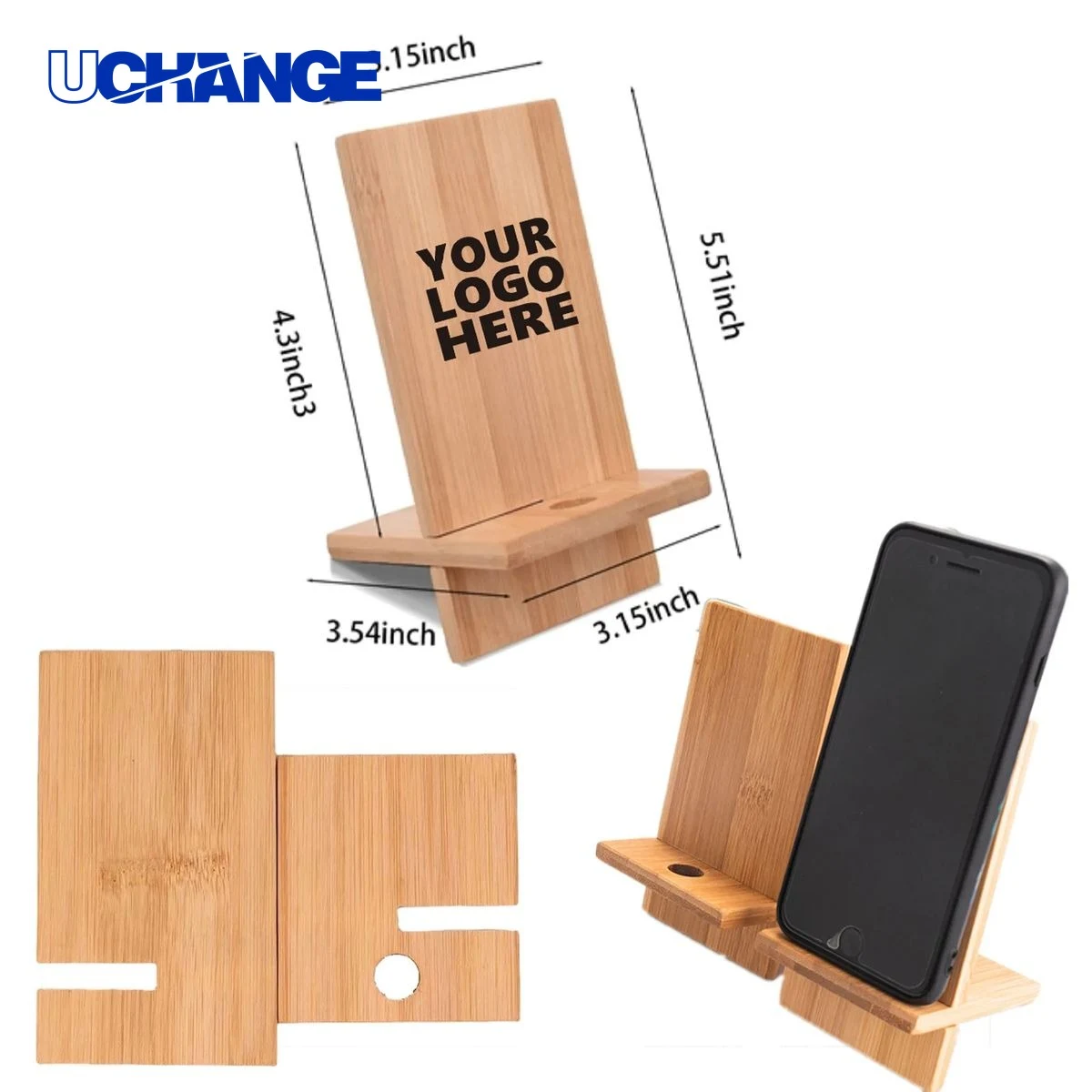 Bamboo Phone Holder Desktop Stand 1