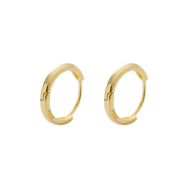 Minimalist Gold Huggie Hoop Earrings 1