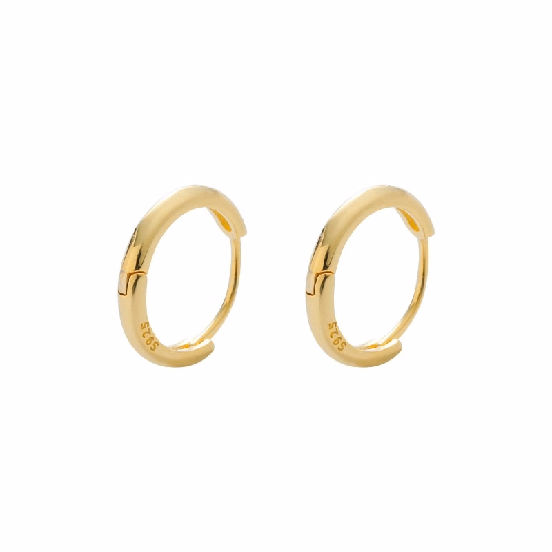 Minimalist Gold Huggie Hoop Earrings