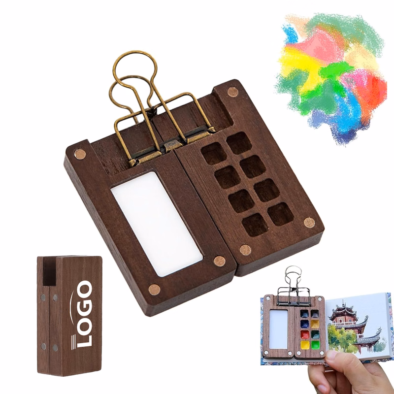 Mini Portable Watercolor Palette with Clip