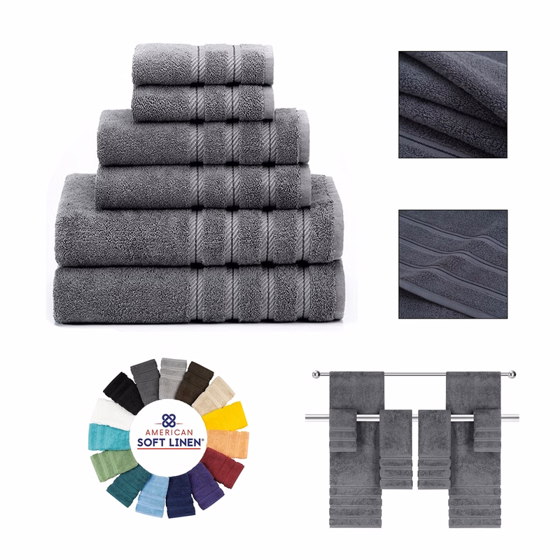 100% Cotton 6 Pieces Towel Set