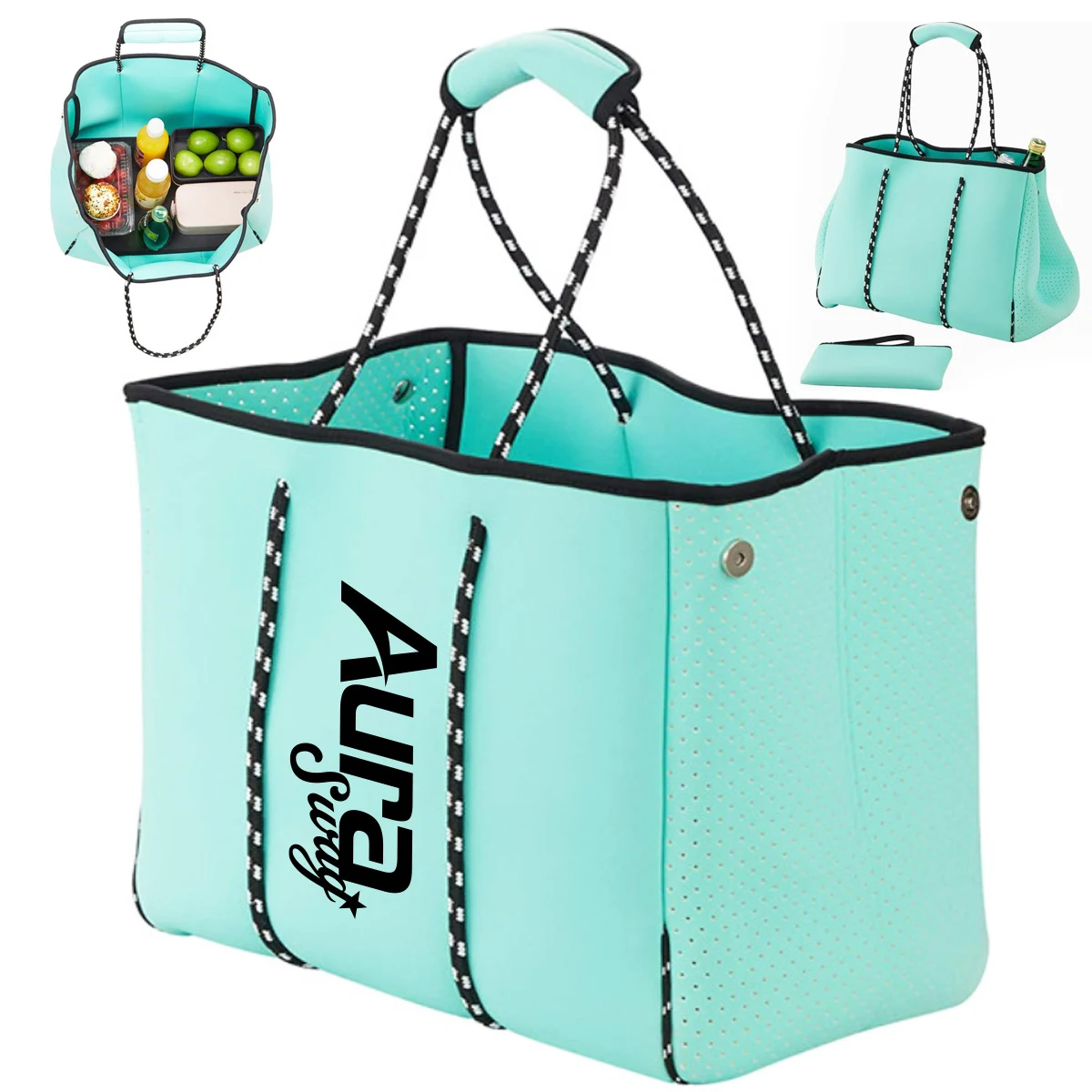 Neoprene Tote Bag with Rope Handles, custom tote bag with logo imprint 1