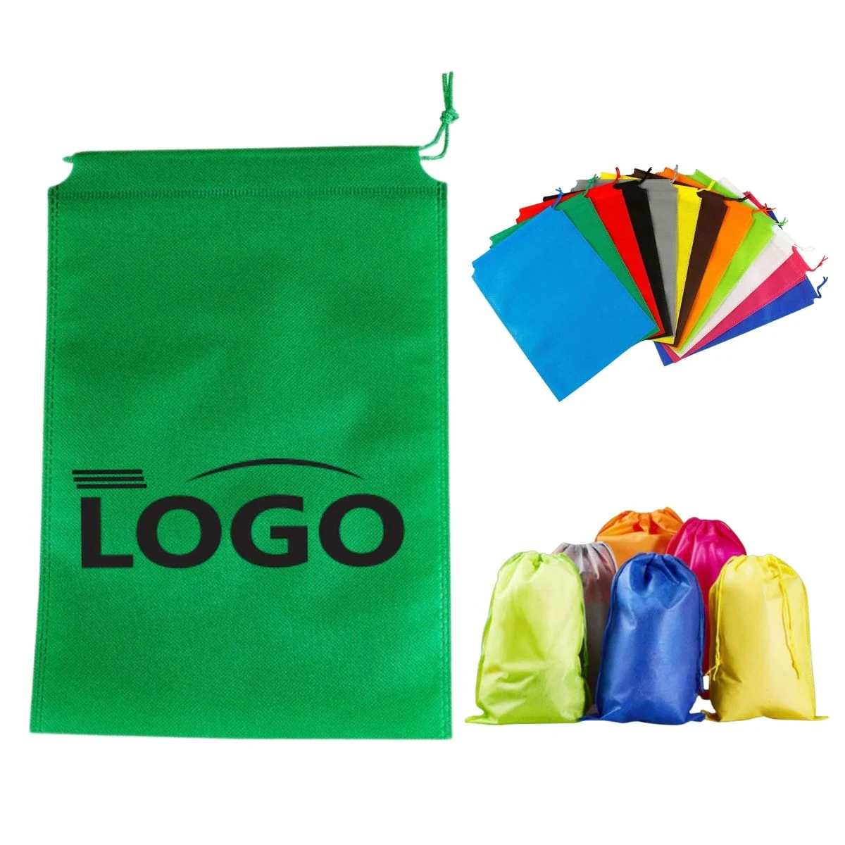 4.72 x 3.54 Inch Non-Woven Drawstring Storage Pouch with Custom Logo 1
