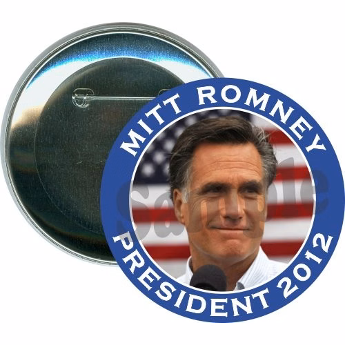 Mitt Romney, President 2012, Political Button