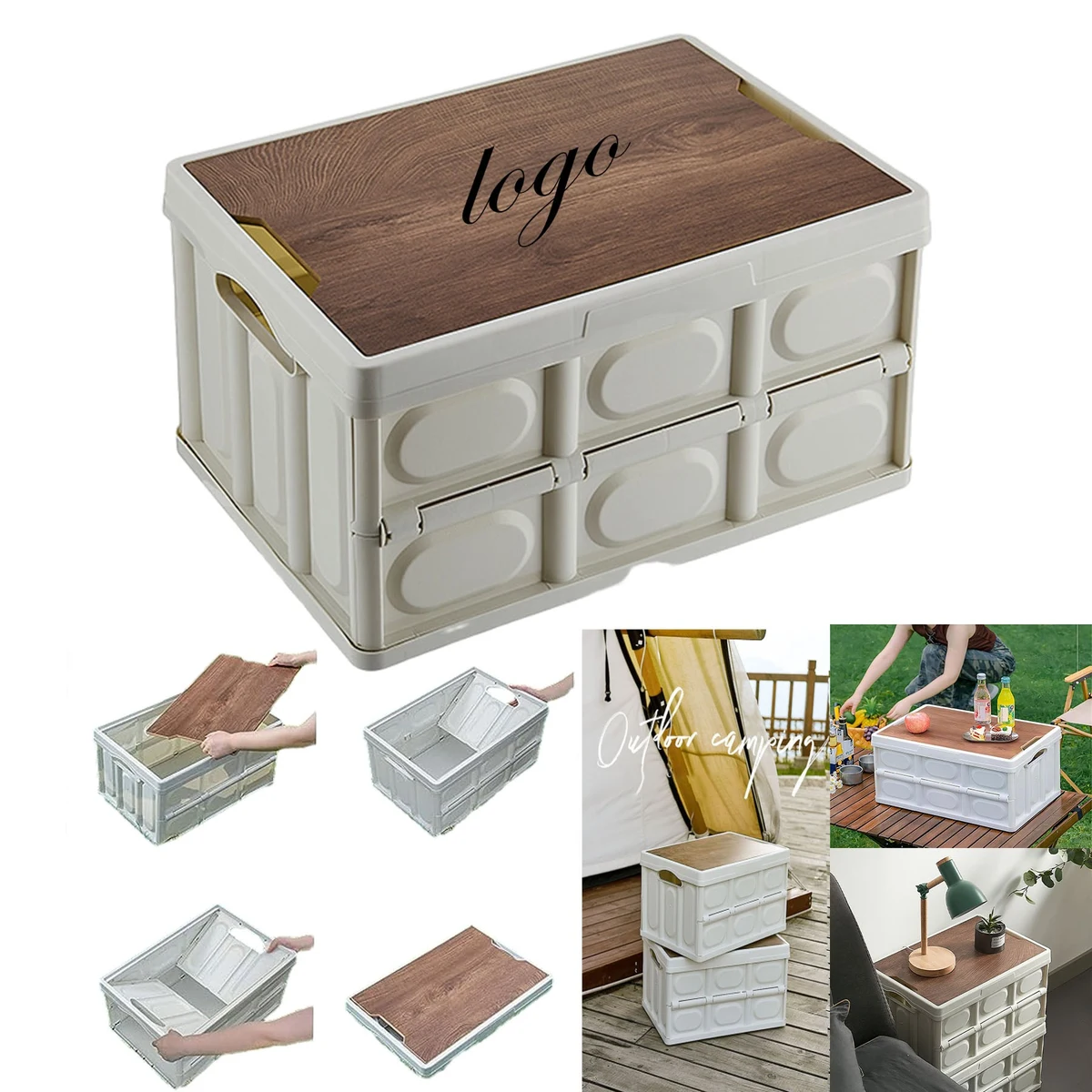 Portable Collapsible Storage Bins With Lid 1