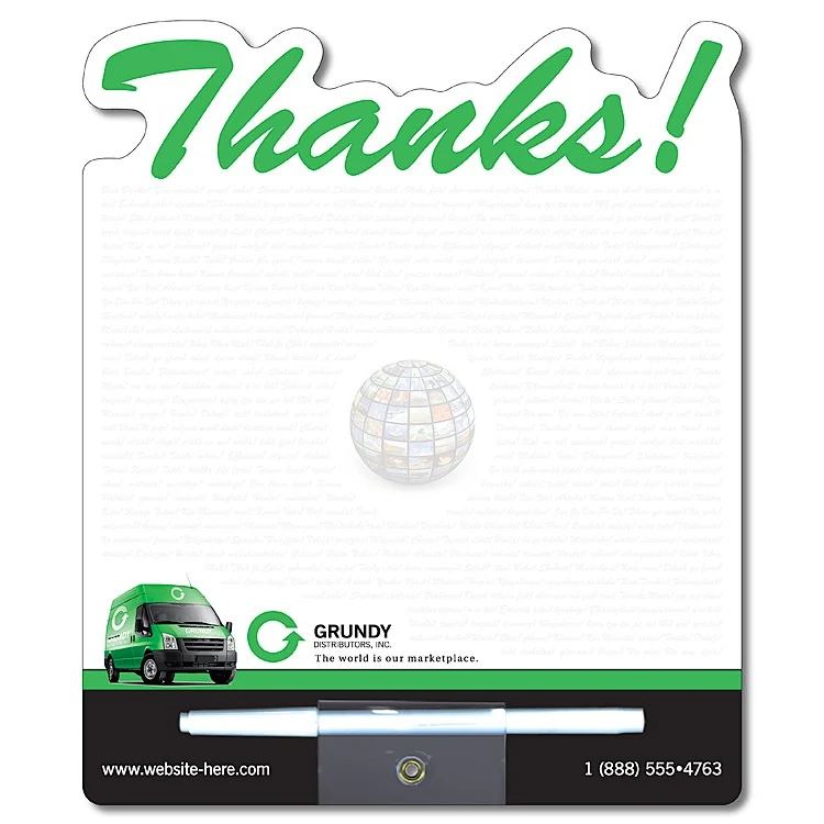 Memo Board - 8.5x10.125 Laminated Shaped (Thanks!) - 14 pt. 1