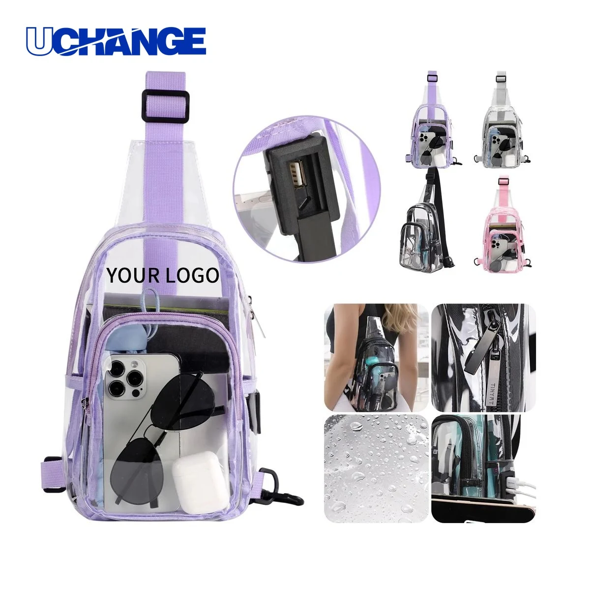 PVC Chest Bag Organizer Transparent Large Capacity 1
