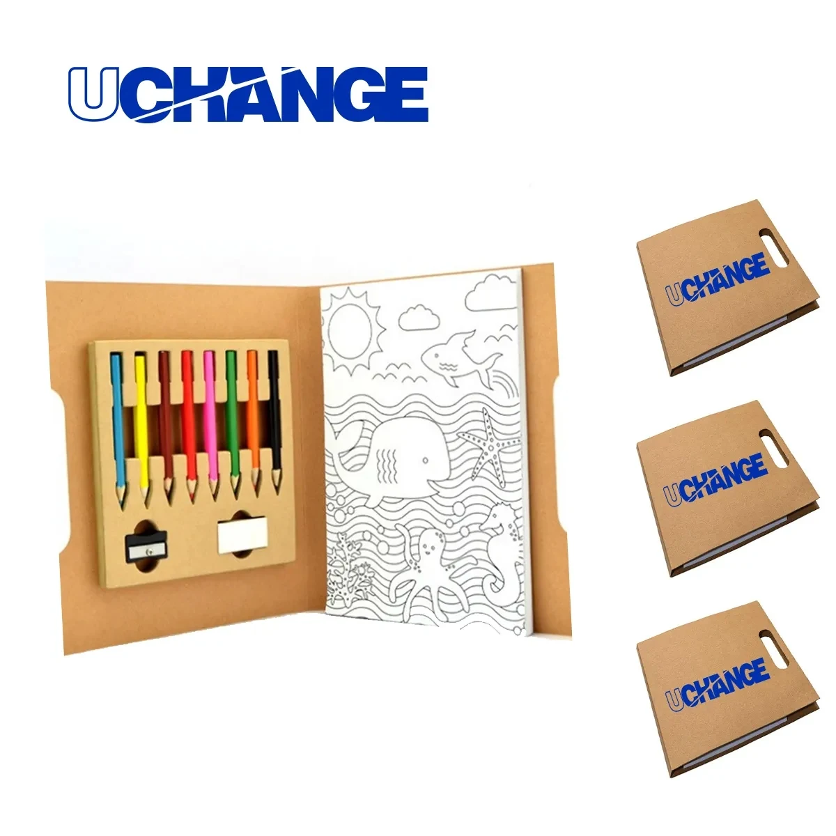 Kids Coloring Book Set With 6 Colored Pencils 1