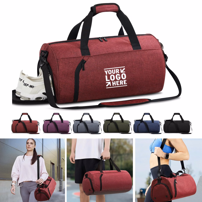 Women Men Water Resistant Adjustable Workout Pouch Gym Sports Bag with Shoe Compartment