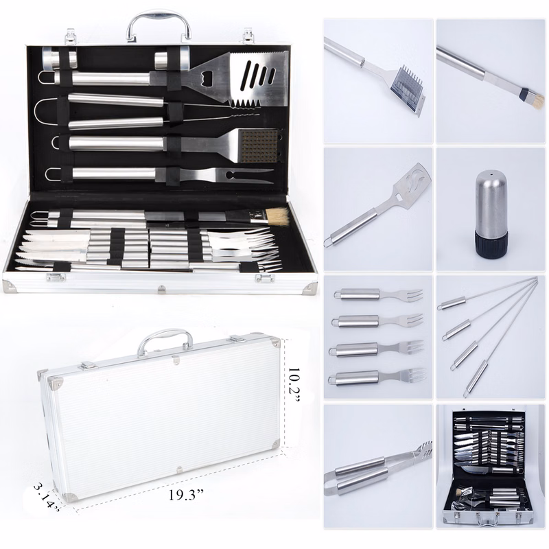24-Piece Stainless Steel Cutlery Barbecue Tools