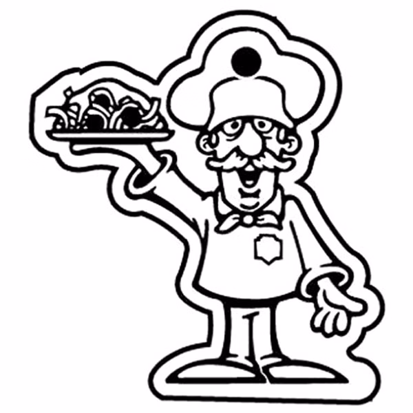 Man w/Pasta Key Tag - Spot Color