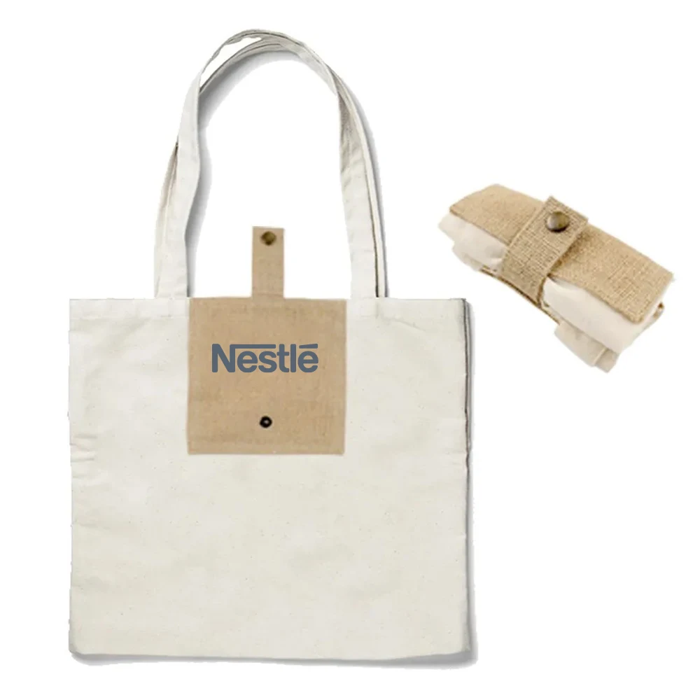 Canvas Foldable Tote Bag 8 Oz, custom tote bag with logo imprint 1