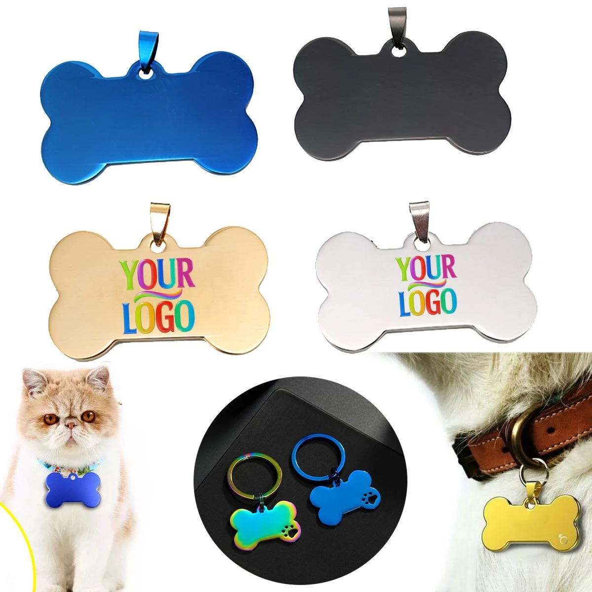 Bone Shape Metal Pet ID Tag 1