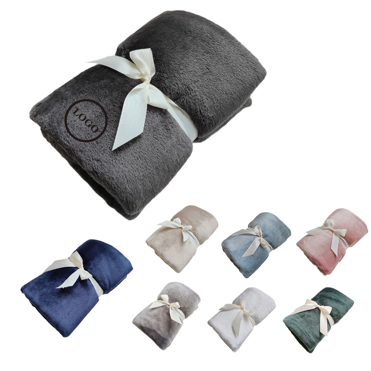 Soft Solid Colored Flannel Blanket 1
