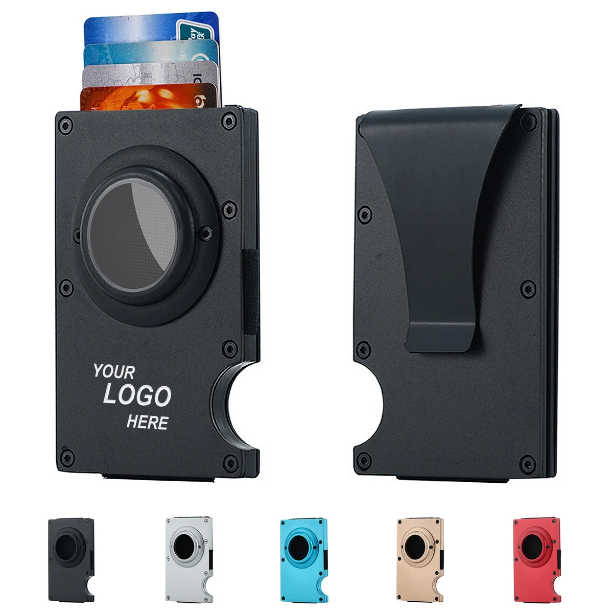 RFID Blocking Credit Card Holder with Airtag Slot and Clip 1