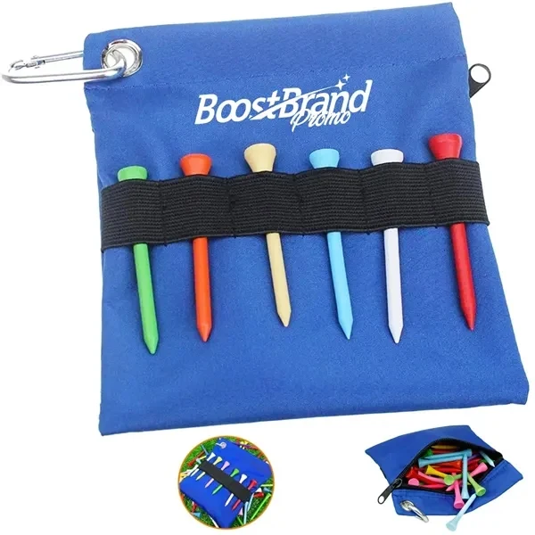 Custom Compact Golf Tee Pouch Bag with Carabiner Clip — Course Organization Essential 1