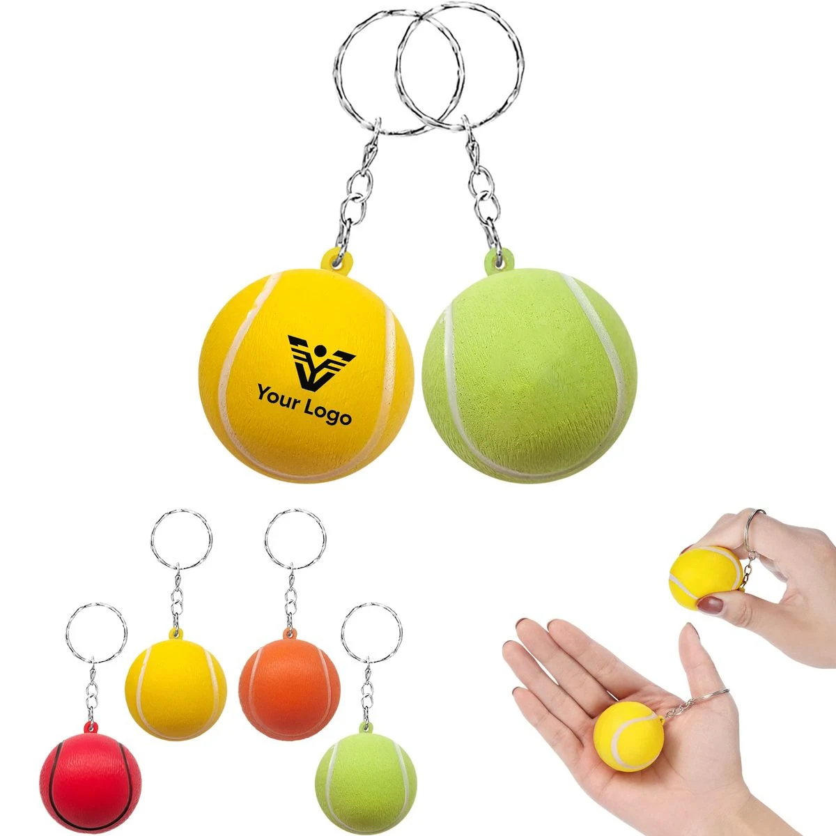 PU Baseball Stress Ball Keychain 1