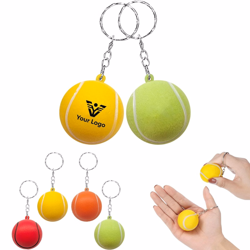 PU Baseball Stress Ball Keychain