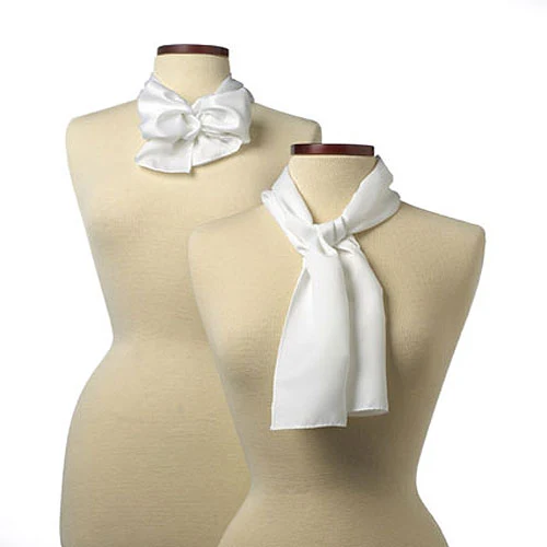 White Silk Scarf - 8"x45" 1