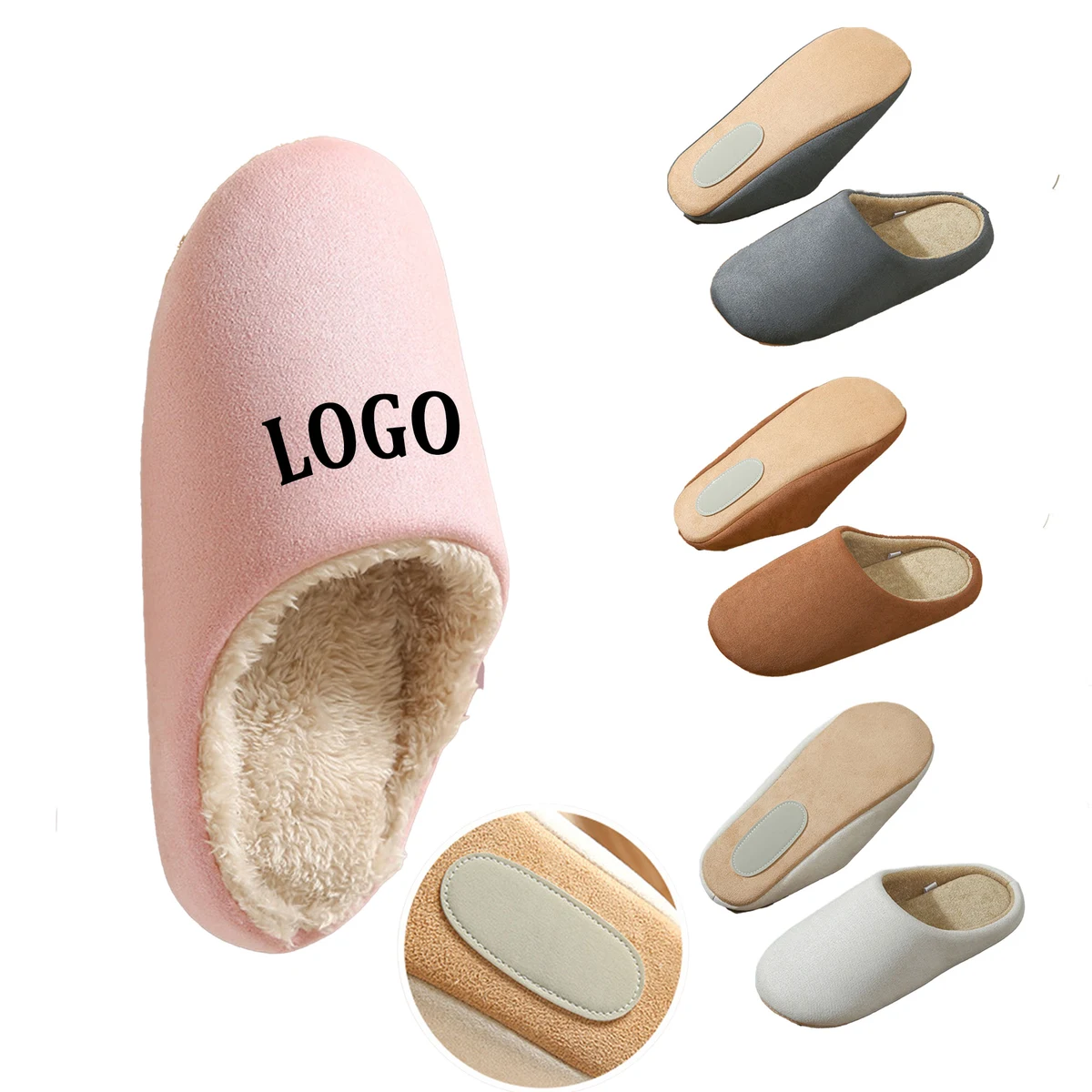 MOQ 30 Quiet Soft Plush Slippers 9"L-11"L (size 5-10.5) 1