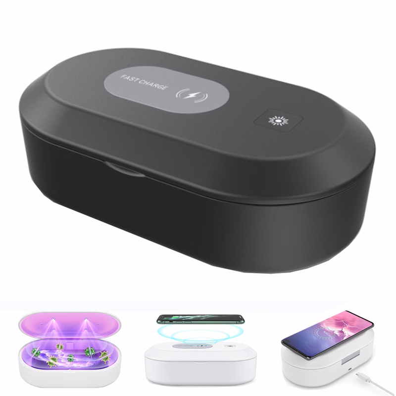 UV light Sanitizer Box with Qi-certified Wireless Charger