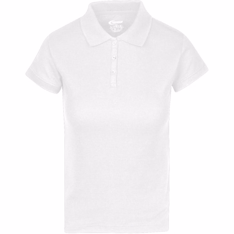 Juniors' Polo Uniform Shirts - White Size Large