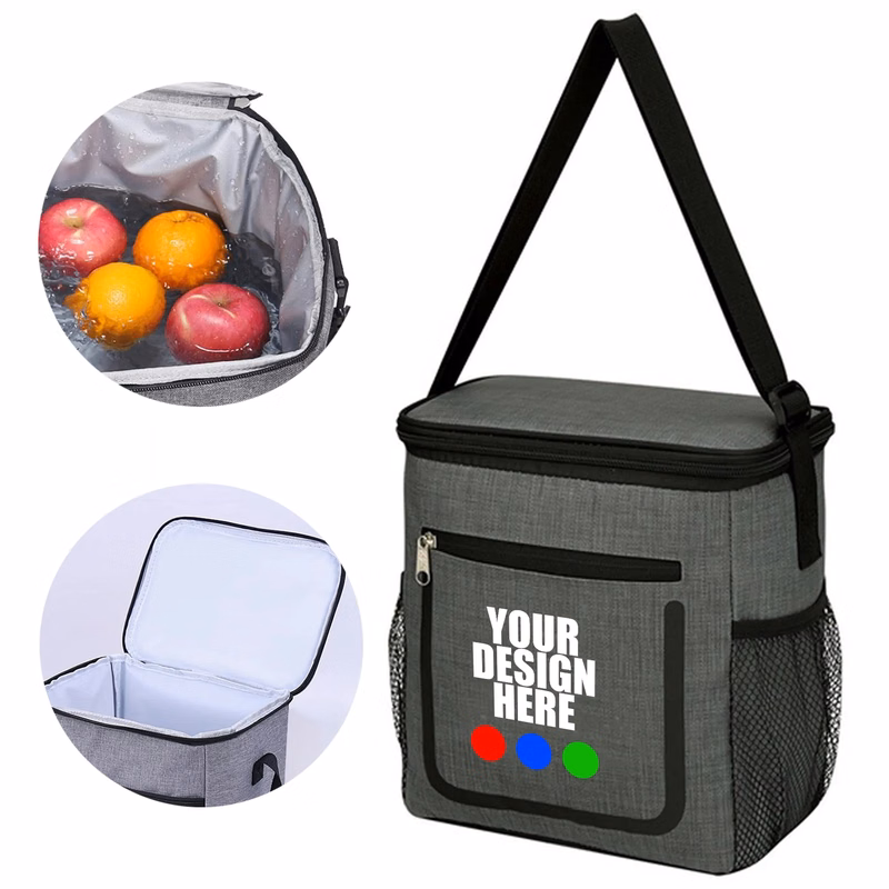 PEVA Lunch Cooler Bag w/Mesh