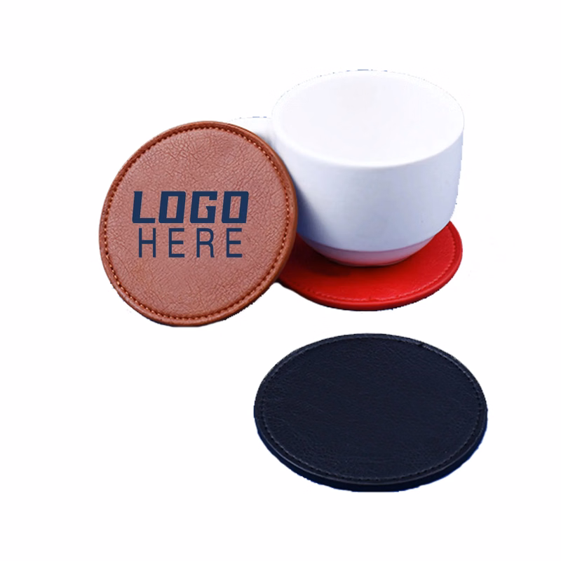 Round Pu Leather Coaster MOQ50pcs