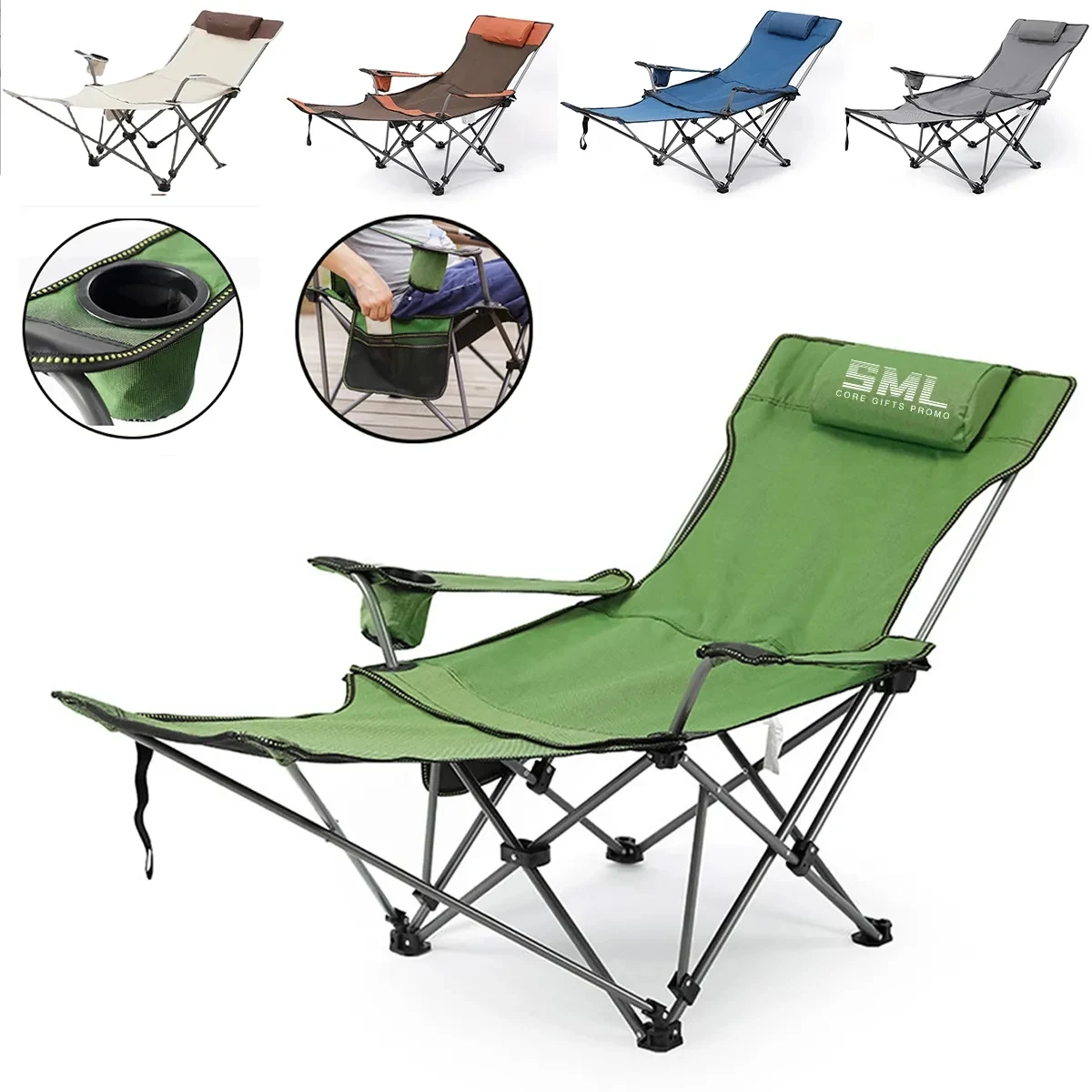 2 in 1 Portable Folding Camping Long Chair 1