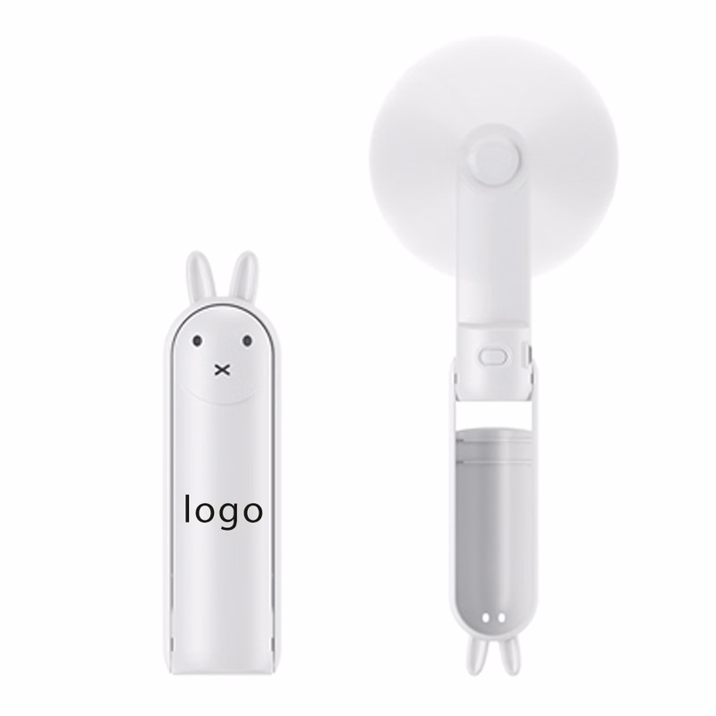 Foldable, rechargeable, logo-printed mini handheld 1200mA electric fan