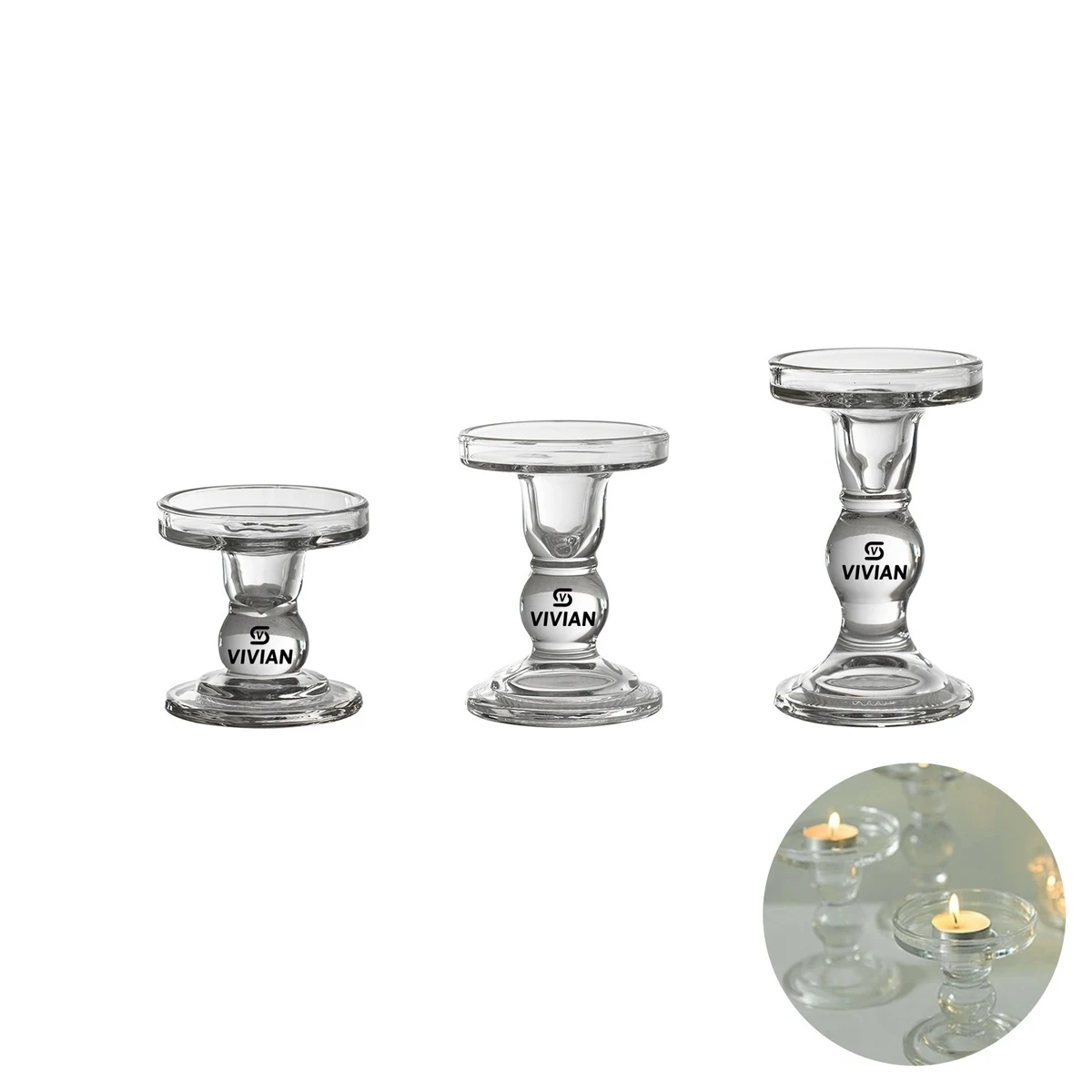 Glass Taper Candlestick For Pillar Candles 1