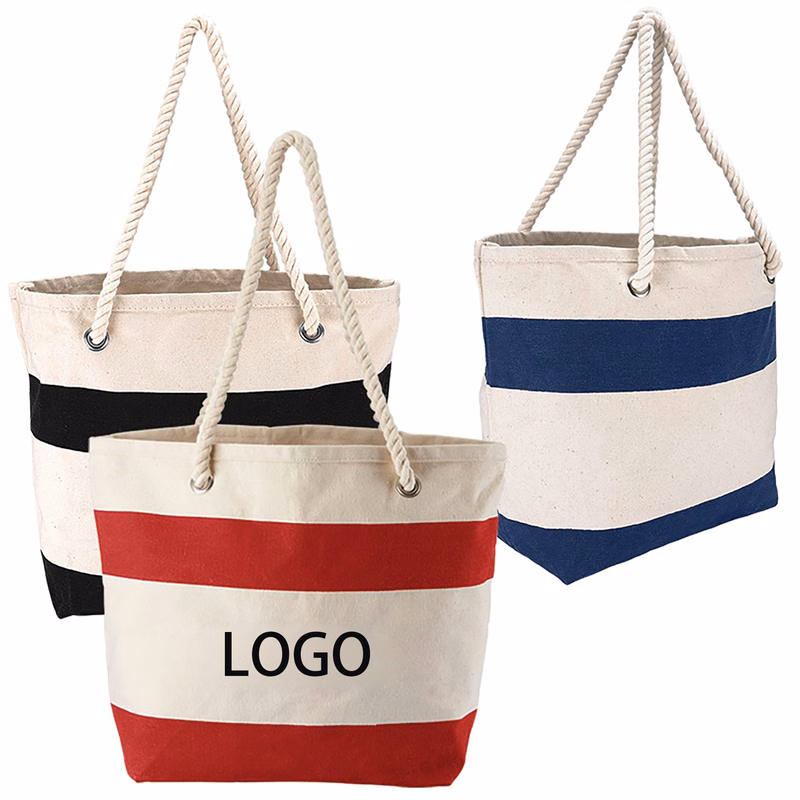 Beach Canvas Tote Bag For Women with Rope Handle