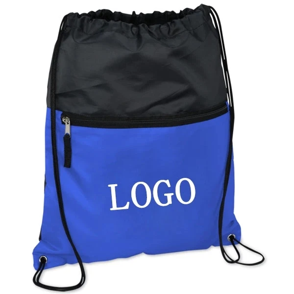 Front Zipper Pocket Drawstring Sportpack 1