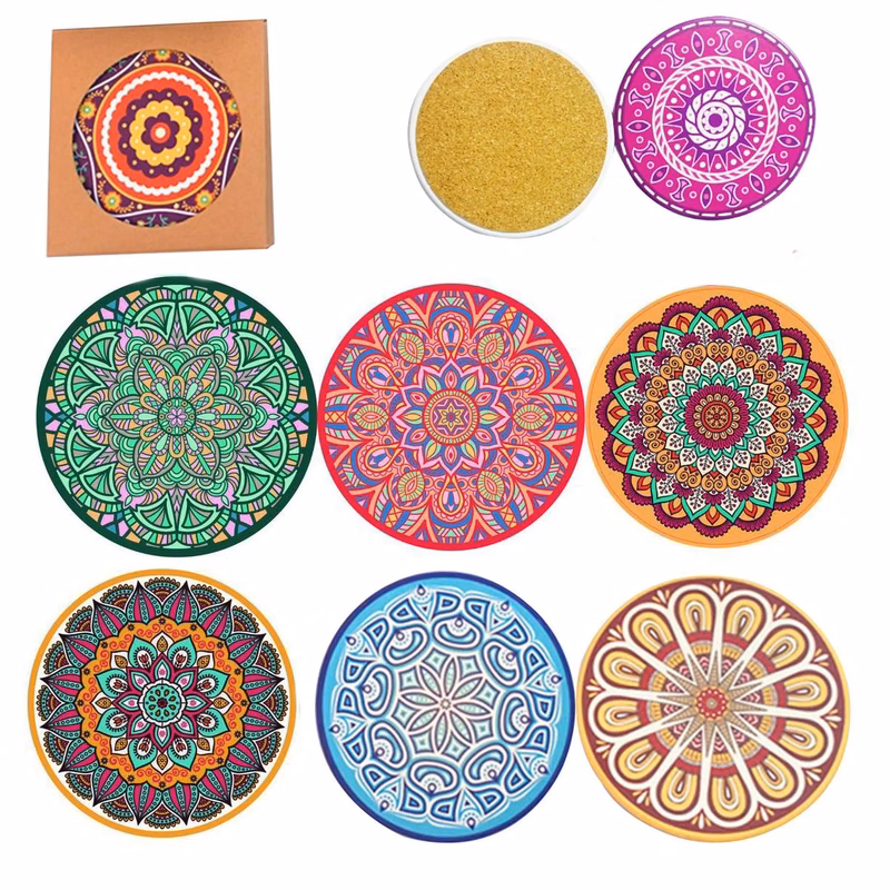 Cork Bottom Ceramic Coaster 4pcs Set