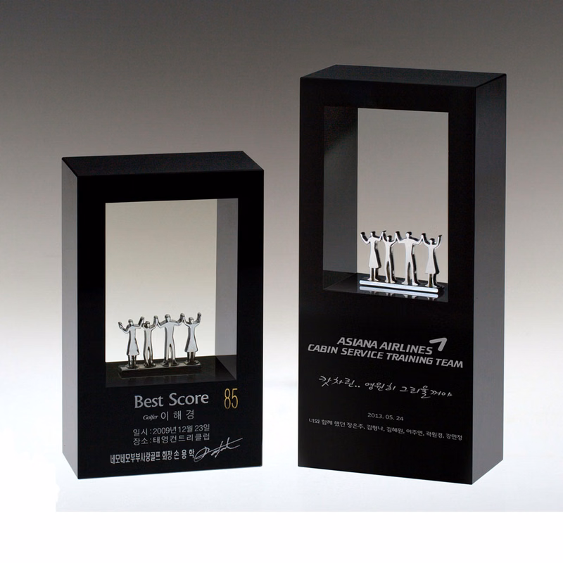 Teamwork Black Optic Crystal Award - Large.