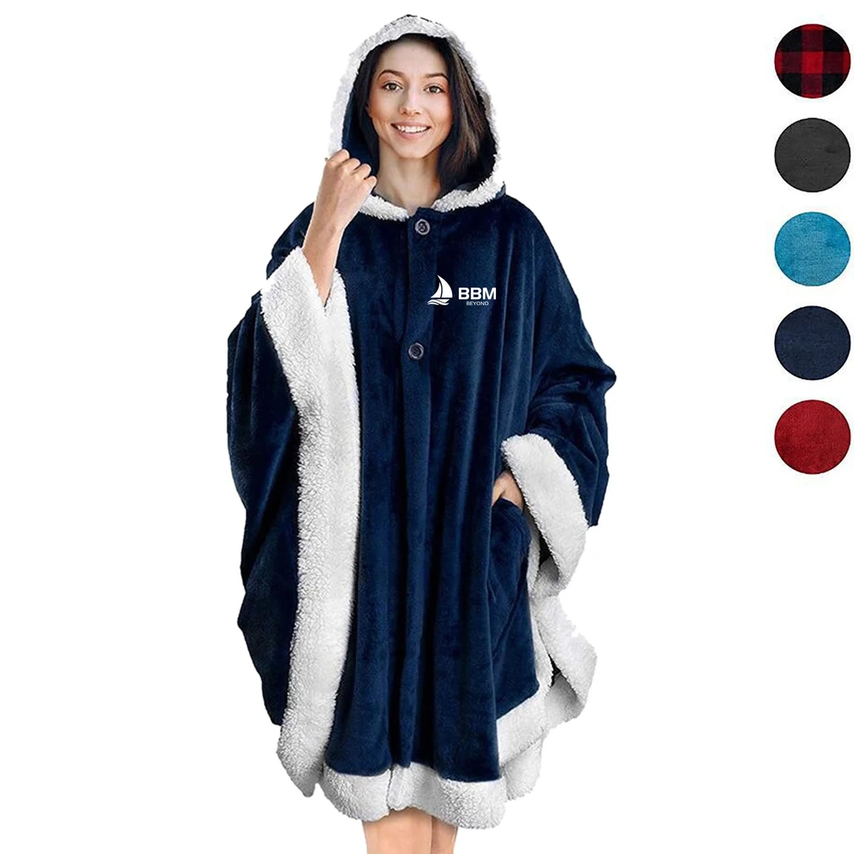 Hooded Cloak Casual Golden Velvet Slacker Blanket 1