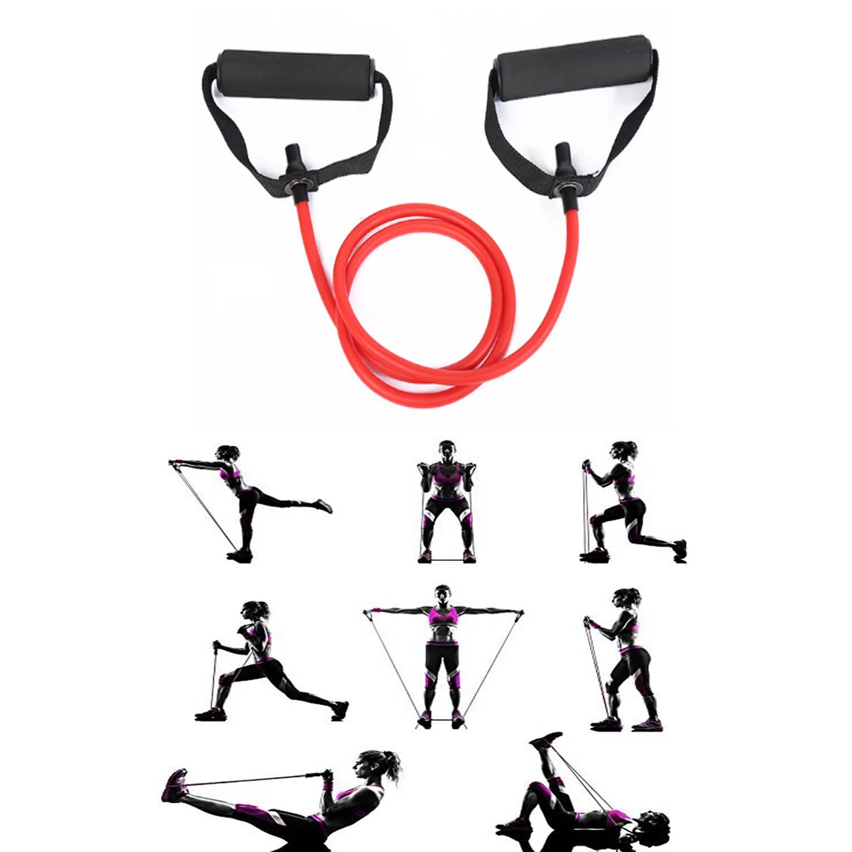 iBank ® Single Resistance Exercise Band with Comfortable Handles 1