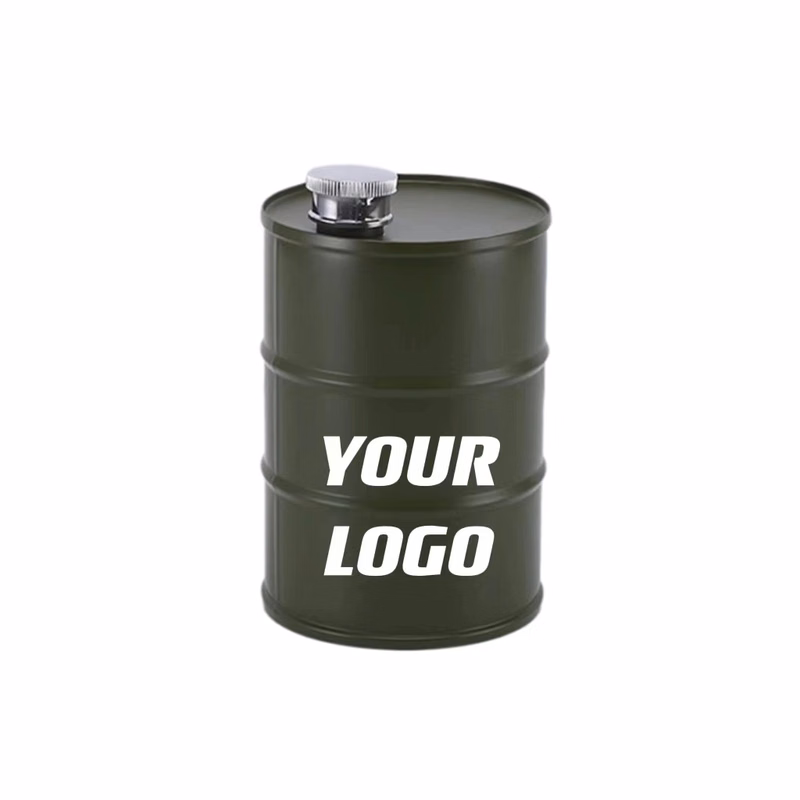 Unique Barrel Shape 16 oz Stainless Steel Liquor Flask