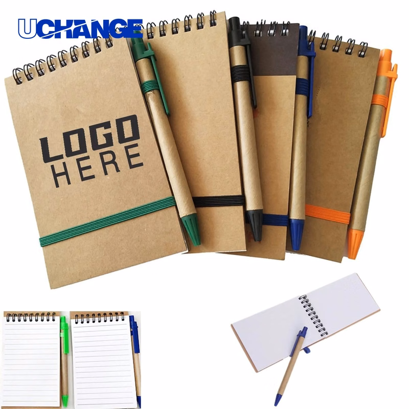 Spiral Kraft Notebook with Pen