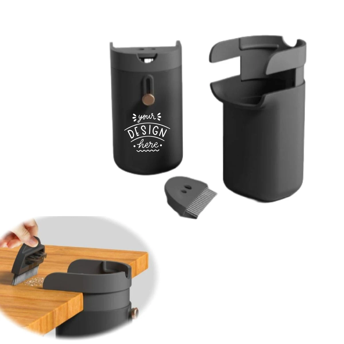 MOQ 10pcs Hanging Desktop Trash Can with Broom Brush 1