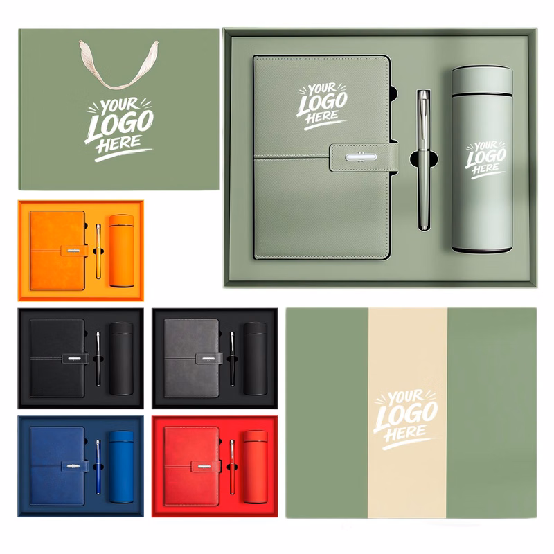 Leather A5 Journal Set Insulated Cup Pen Gift Box
