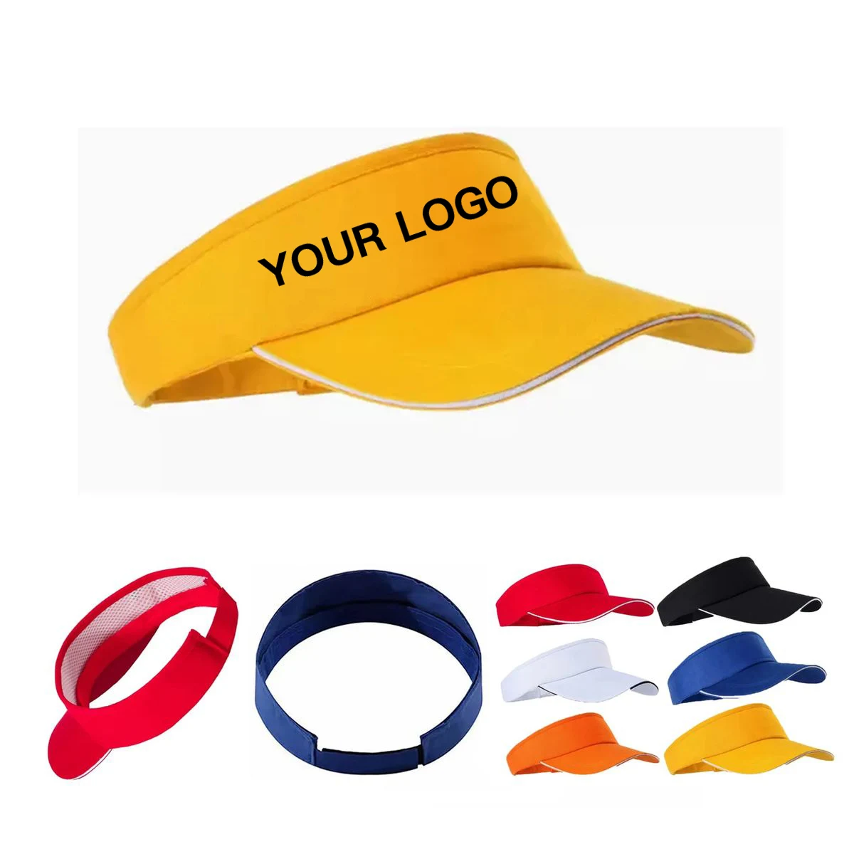 Poly Cotton Sports Visor with Adjustable Strap 1