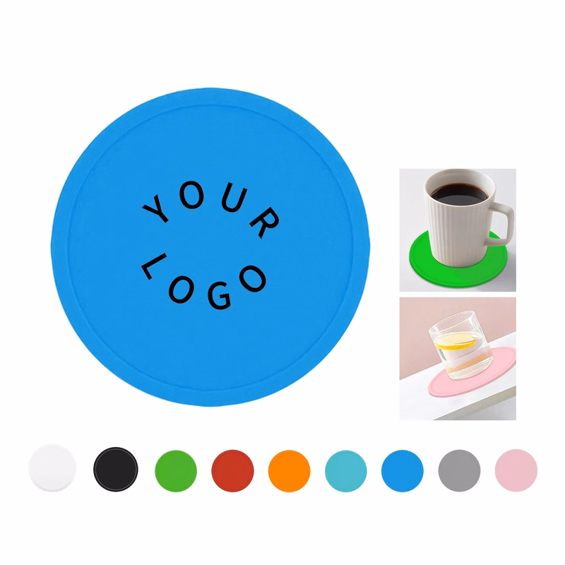 Round Heat Resistant Non-Slip Silicone Coasters for Drinks